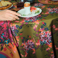 Floral Tablecloth in Blumen Green