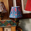pleated mini clip on lampshade blockprint pink and blue floral from sophie williamson design