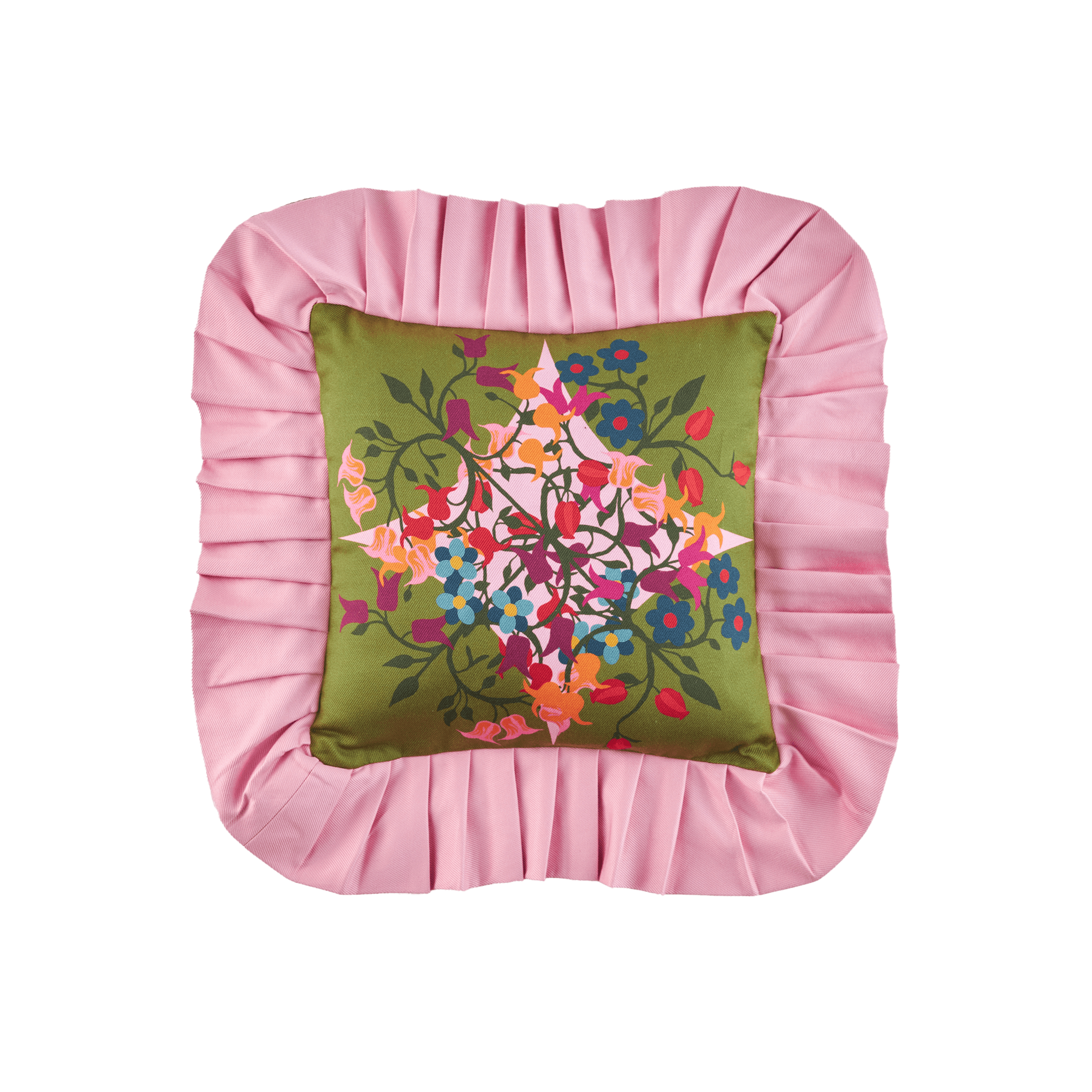 ruffle pillow cover pink and green pillow by sophie williamson design ...