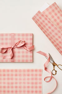 gingham pink gift wrap ✿ check gift wrap