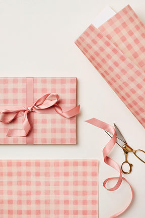 gingham pink gift wrap ✿ check gift wrap