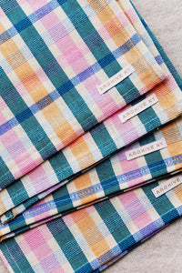 green + pink plaid party napkin by archive new york from wallflower