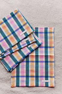 green + pink plaid party napkin by archive new york from wallflower