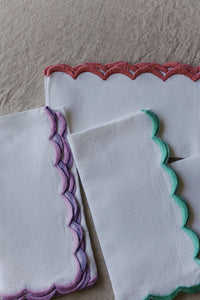 Colorful Linen Scalloped Napkins Set of Four • Barbie Aesthetic