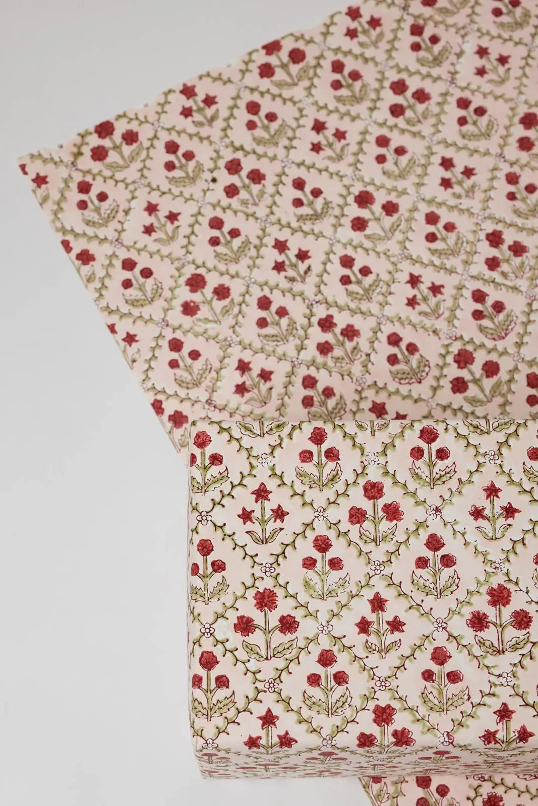 winter floral block print gift wrap sheets - shop eco wrapping paper on wallflower