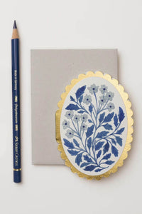 Blue Flora Mini Greeting Card