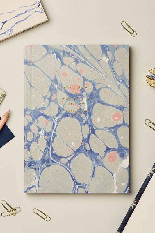 weekly undated planner blue marble