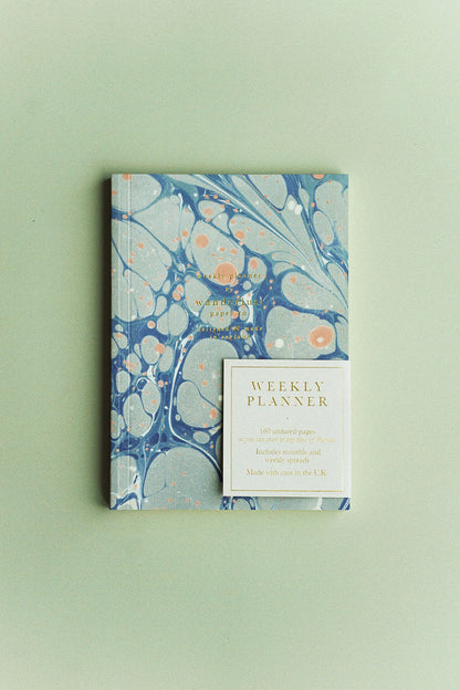 weekly undated planner blue marble