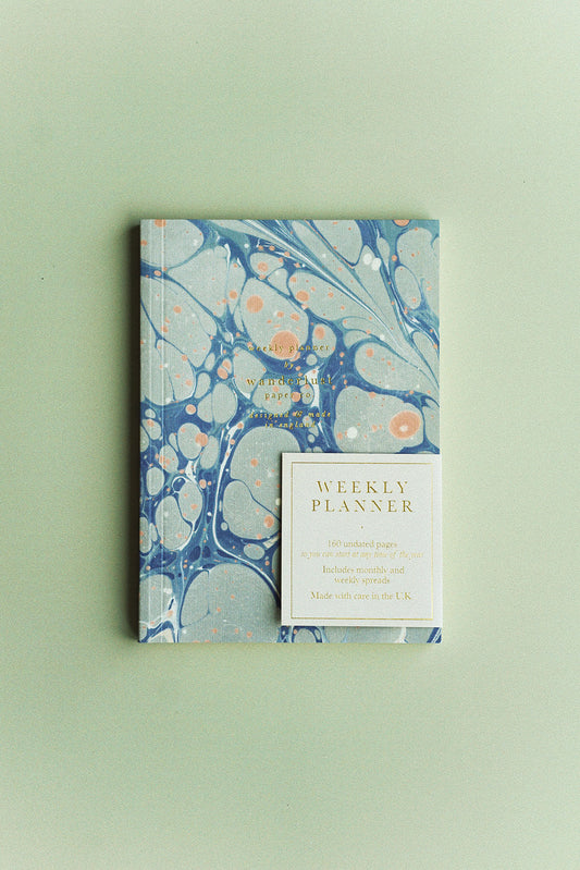weekly undated planner blue marble