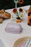 unique butter dish - lilac speckled ceramic butter dish by wallflower