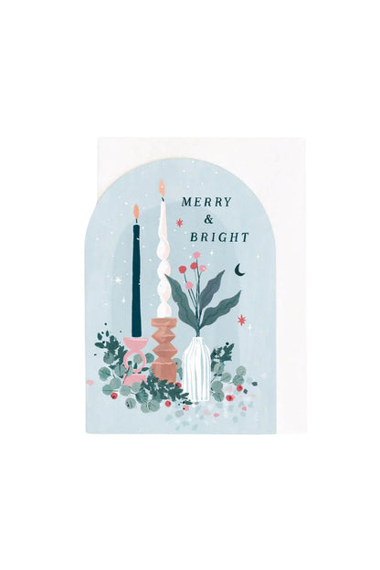 merry and bright christmas card