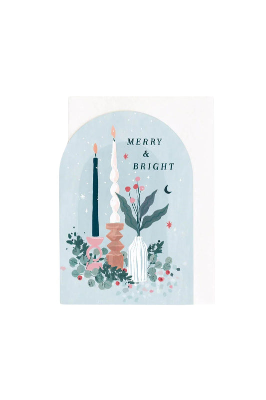 merry and bright christmas card