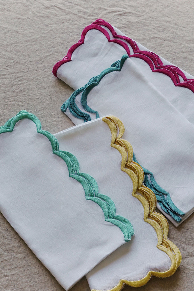 candy colored linen napkins