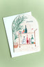illustrated cheers congrats card with bar cart