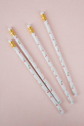 cherry pencils set of 4