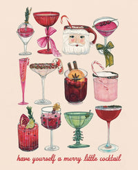 "Merry Little Cocktail" Christmas Art Print