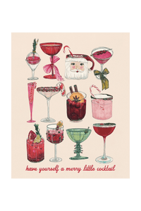 "Merry Little Cocktail" Christmas Art Print