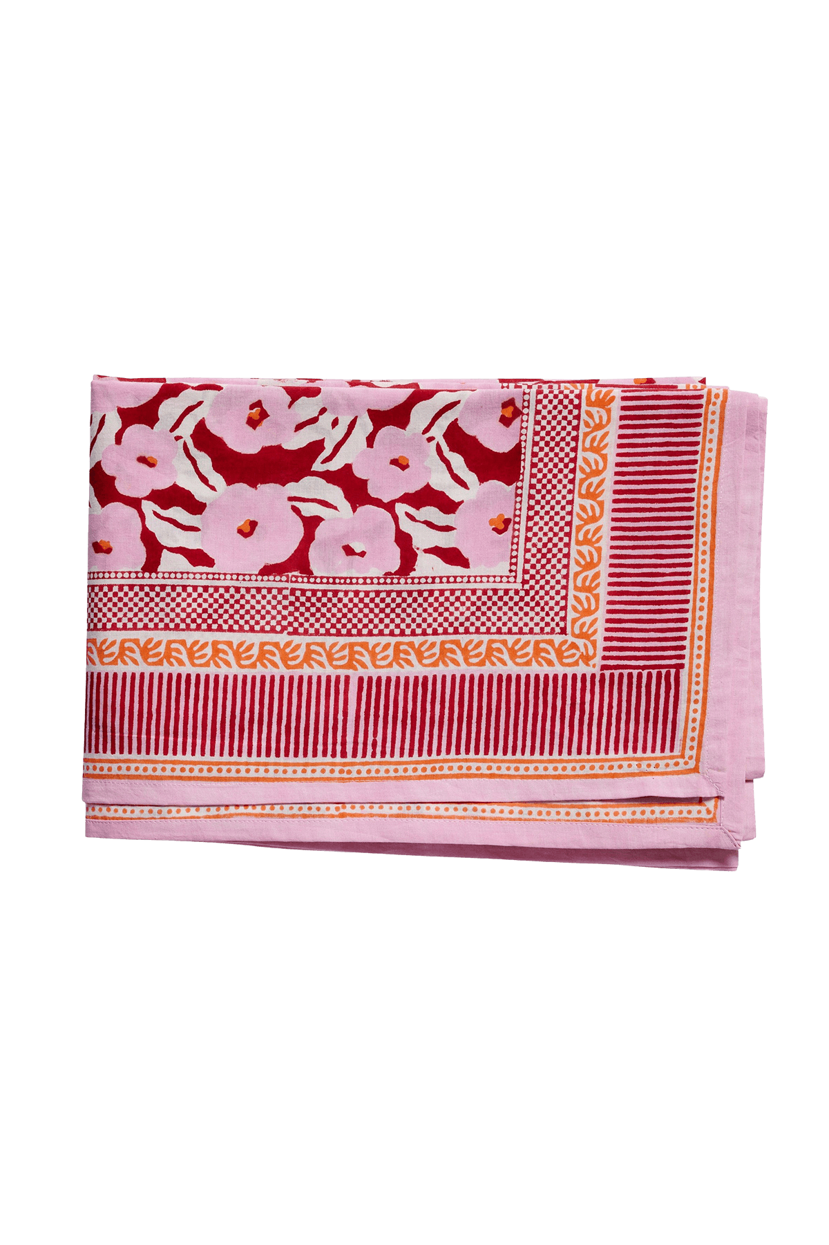 pink and red floral table cloth - shop block print tablecloths at wallflower