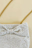 bead bow pearl clutch purse with gold chain