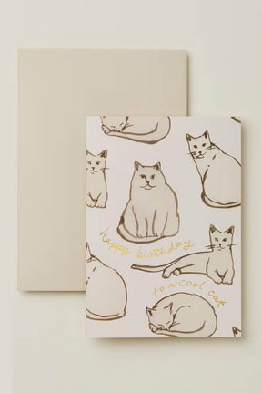 cat birthday card thats "happy birthday to a cool cat" by wanderlust paper co