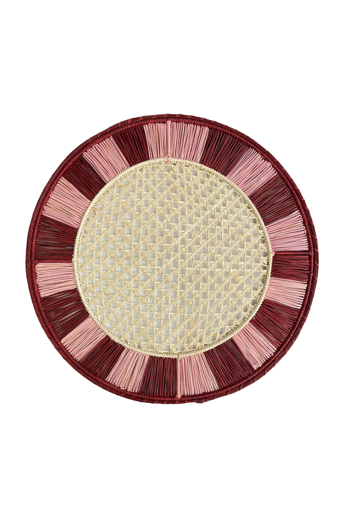 pink and burgundy cane round placemat