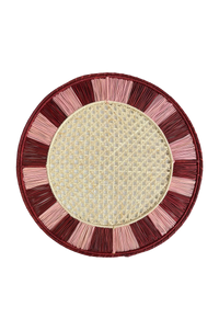 pink and burgundy cane round placemat