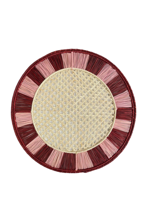 pink and burgundy cane round placemat