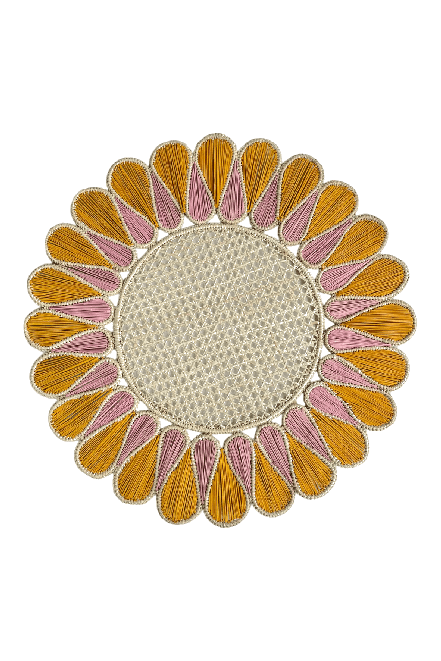 flower marigold and pink cane placemats