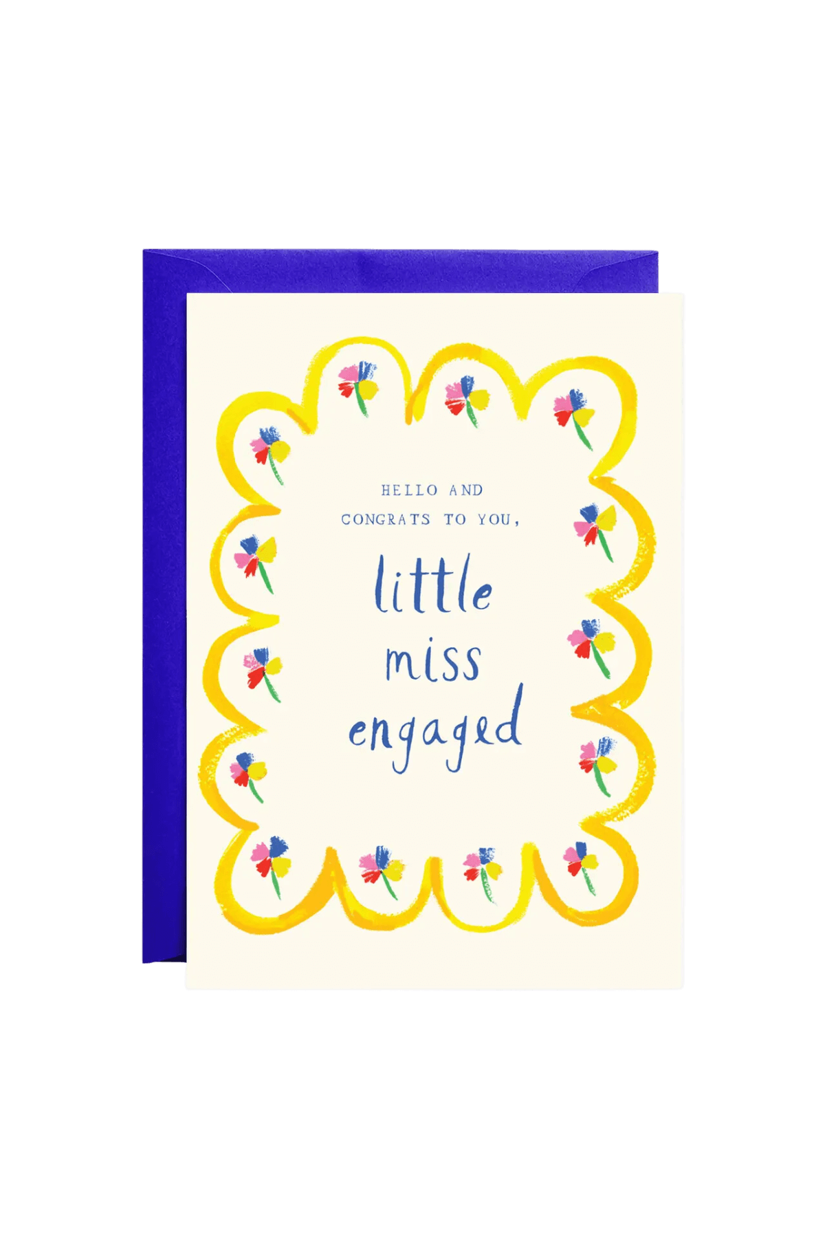 cute engagement card "hello and congrats to you little miss engaged"