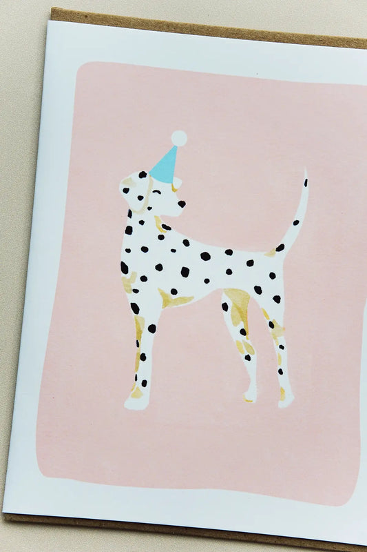 cute dog birthday card with Dalmatian 