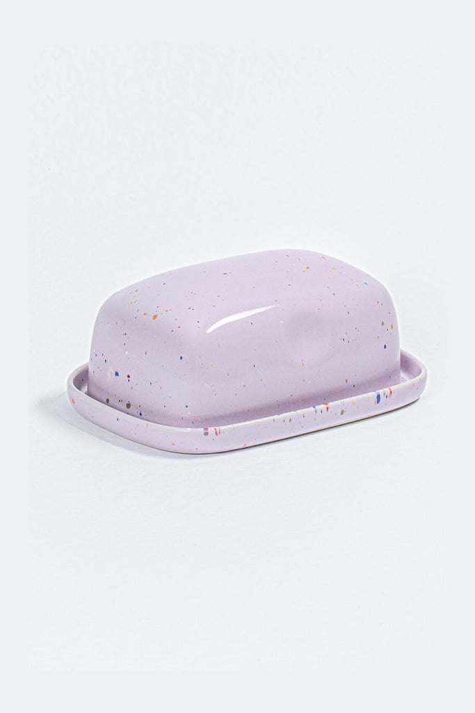 lilac ceramic butter dish by egg back home