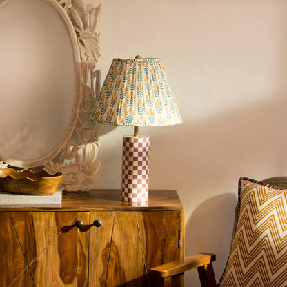 floral pleated lampshade - handmade artisan home decor by wallflower