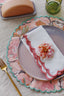 Floral Pink Scalloped Placemats with linen napkins from wallflower
