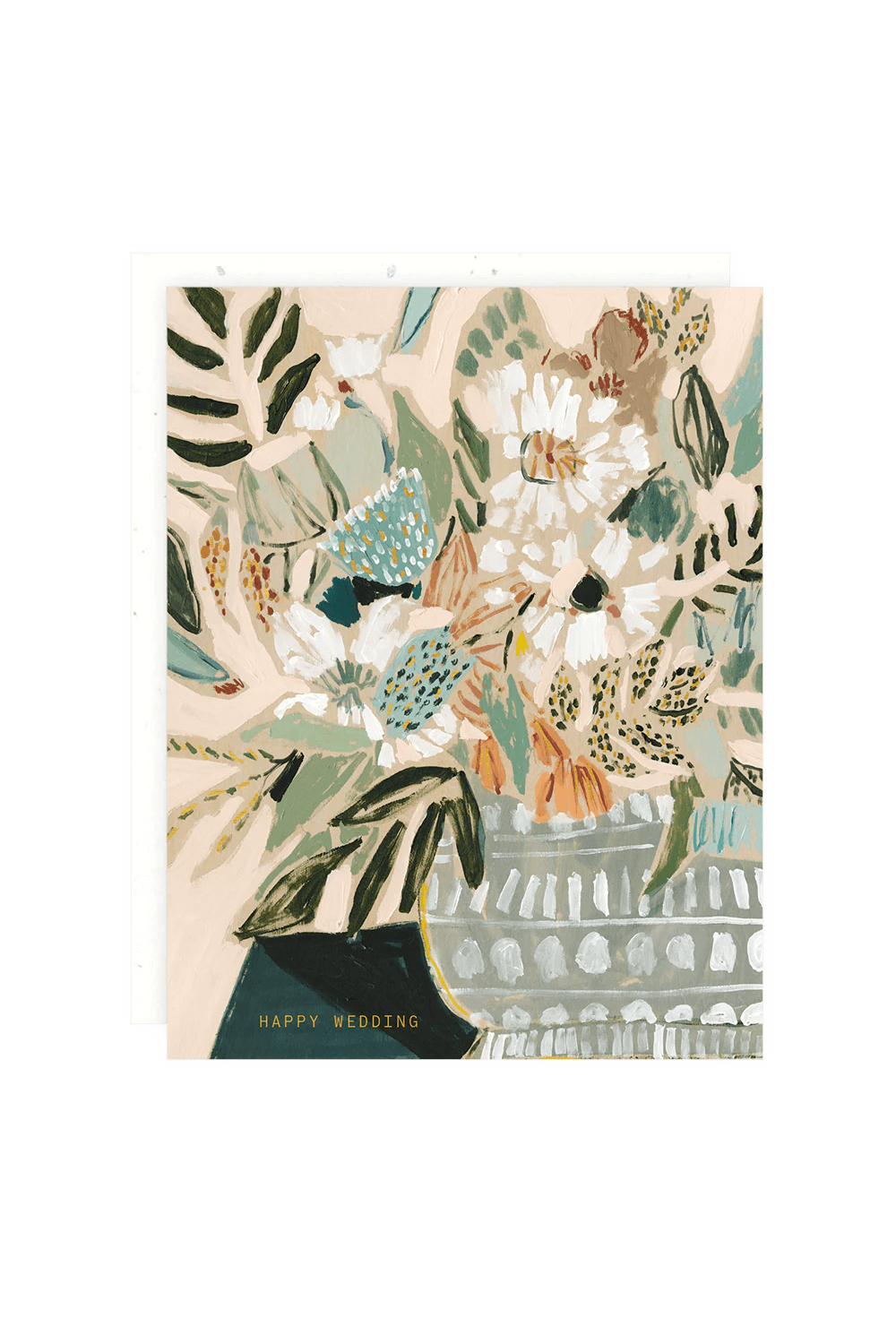 floral congrats wedding card with gold foil • shop wallflower greeting cards