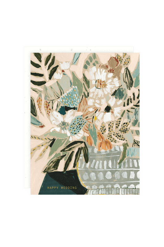 floral congrats wedding card with gold foil • shop wallflower greeting cards