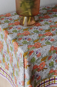 floral tablecloth spring block print