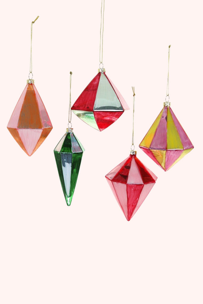 Colorful Geometric Spindle Ornaments from Cody Foster