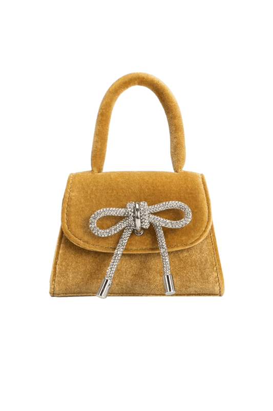 Melie Bianco Bag ✿ Sabrina Gold Velvet Clutch ✿ shop wallflower