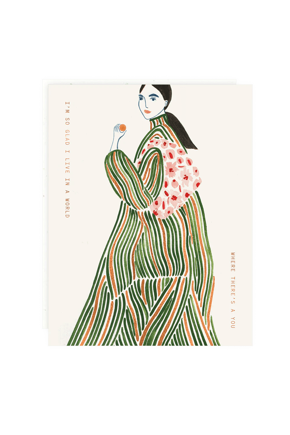 green coat art print greeting card ✿ wallflower shop