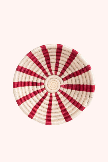 handwoven peppermint candy bowl for holiday decor