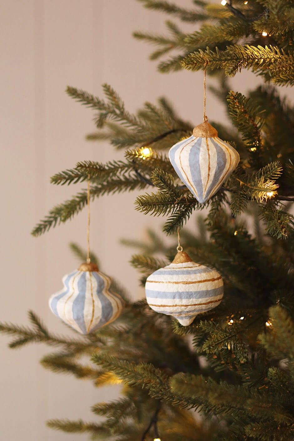 set of cute holiday ornaments on christmas tree • shop eco friendly ornaments on wallflower