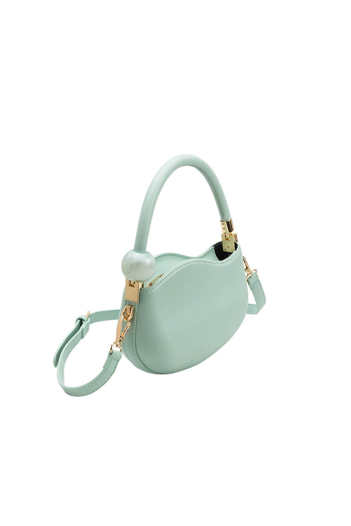curved mint green small crossbody bag