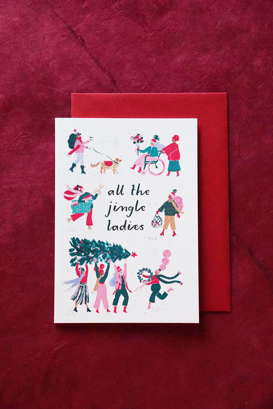 all the jingle ladies beyonce themed christmas card - shop cute greeting cards on wallflower