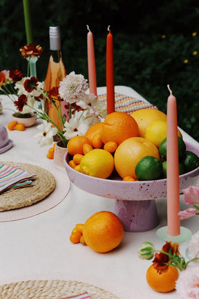 cute cake stand and colorful candles • studio wallflower