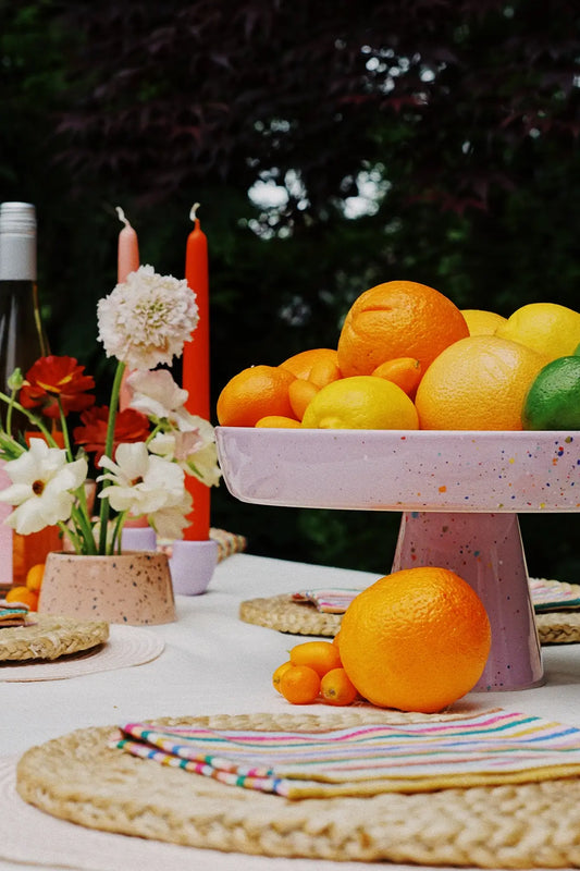 cute cake stand and colorful candles • studio wallflower
