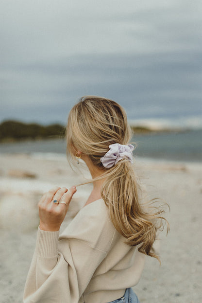 lavender linen scrunchie