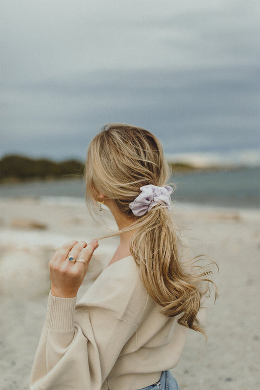 lavender linen scrunchie