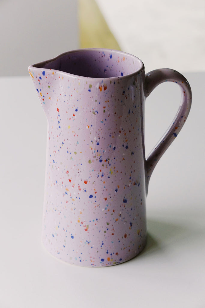 pastel ceramic pitcher in lilac by egg back home from wallflower shop