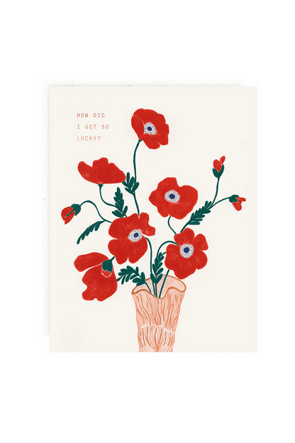 so lucky floral love gratitude card