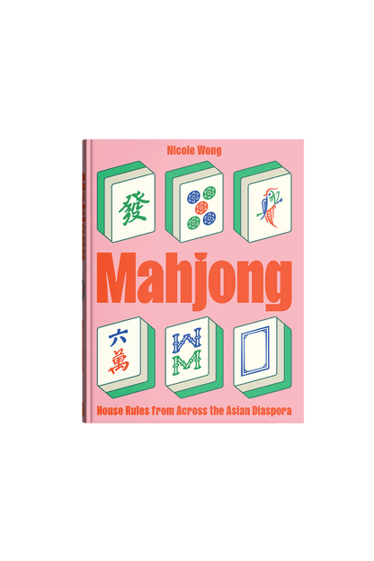 Mahjong book, House Rules from Across the Asian Diaspora' by Nicole Wong on a pink cover 